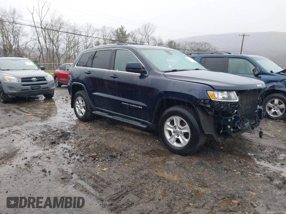 2014 Jeep Grand Cherokee Laredo with VIN 1C4RJFAGXEC109865, listed as a IAAI auction lot 41971070 with 129,460 mi miles. Bid and sale history available at carsss.com. Image 1.