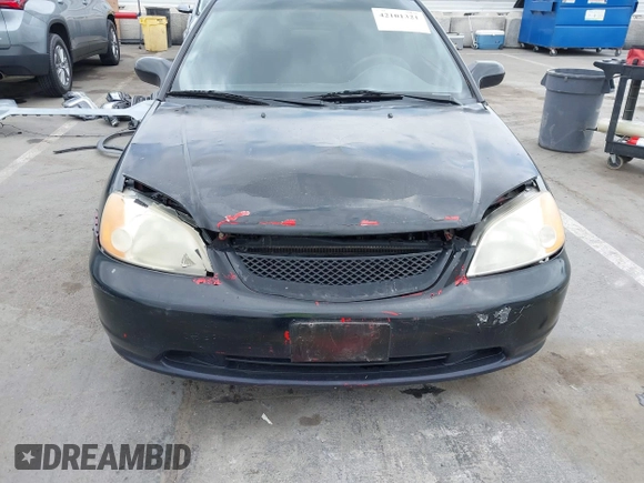 2002 Honda Civic EX with VIN 1HGEM22922L068403, listed as a IAAI auction lot 42101321 with 255,605 mi miles. Bid and sale history available at carsss.com. Image 6.