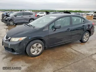 2013 Honda Civic Sdn LX with VIN 19XFB2F58DE211205, listed as a Copart auction lot 51547905 with 187,760 mi miles and Salvage Title. Bid and sale history available at carsss.com. Image 1.
