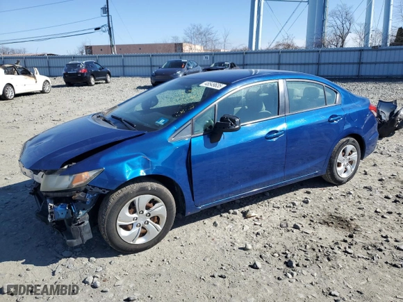 2013 Honda Civic Sdn LX with VIN 19XFB2F51DE241405, listed as a Copart auction lot 48549635 with 122,526 mi miles and Salvage Title. Bid and sale history available at carsss.com. Image 1.