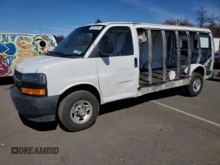 2021 Chevrolet Express Cargo with VIN 1GCWGBFP8M1302741, listed as a Copart auction lot 47927595 with 42,091 mi miles and Salvage title. Bid and sale history available at DreamBid. Image 1.