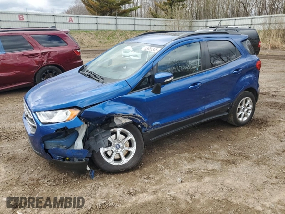 2018 Ford EcoSport SE with VIN MAJ3P1TE6JC173310, listed as a Copart auction lot 53085345 with 59,233 mi miles and Clean Title. Bid and sale history available at carsss.com. Image 1.