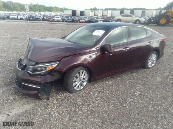 2018 Kia Optima EX with VIN 5XXGU4L30JG215412, listed as a IAAI auction lot 37402705 with 99,524 mi miles. Bid and sale history available at carsss.com. Image 2.