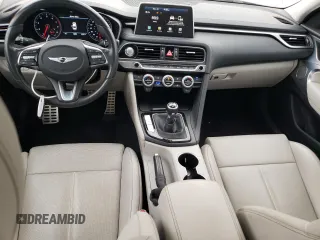 2019 Genesis G70 Sport with VIN KMTG24LA9KU016408, listed as a Copart auction lot 82572804 with 16,081 mi miles and Salvage Title. Bid and sale history available at DreamBid. Image 8.