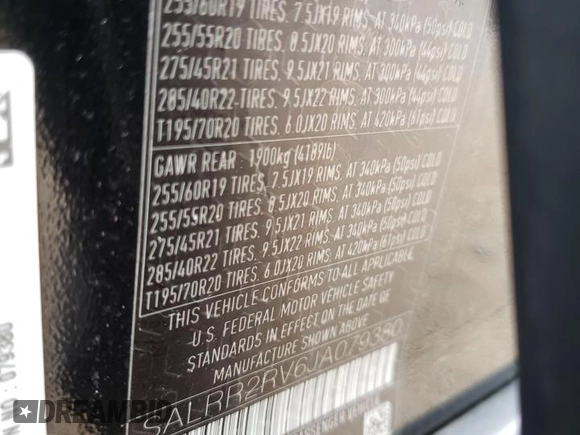 2018 Land Rover Discovery HSE with VIN SALRR2RV6JA079380, listed as a Copart auction lot 62445843 with 46,753 mi miles. Bid and sale history available at carsss.com. Image 12.