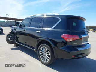 2016 Infiniti QX80 with VIN JN8AZ2NF5G9613566, listed as a IAAI auction lot 41820159 with 91,604 mi miles. Bid and sale history available at carsss.com. Image 3.