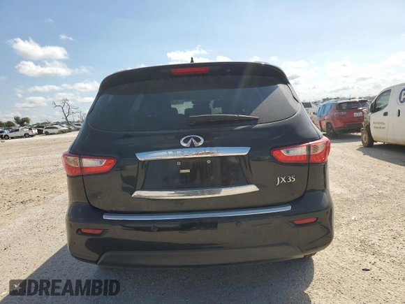 2013 Infiniti JX35 with VIN 5N1AL0MMXDC345884, listed as a Copart auction lot 71356404 with 150,655 mi miles and Salvage Title. Bid and sale history available at carsss.com. Image 6.
