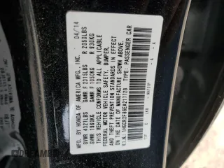 2014 Honda Accord Sedan EX-L with VIN 1HGCR2F86EA217728, listed as a Copart auction lot 49715345 with 93,409 mi miles and Salvage Title. Bid and sale history available at carsss.com. Image 14.