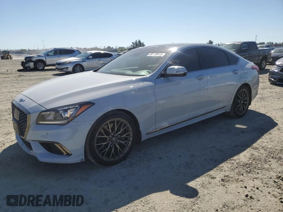 2019 Genesis G80 3.8L with VIN KMTFN4JE6KU313290, listed as a Copart auction lot 50179045 with 41,648 mi miles and Salvage title. Bid and sale history available at DreamBid. Image 1.