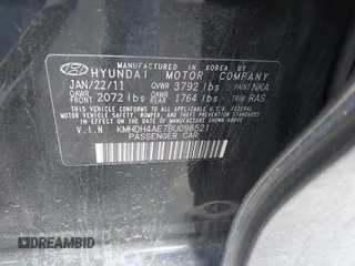 2011 Hyundai Elantra GLS с VIN KMHDH4AE7BU096521, выставлен на аукционе IAAI как лот 41907714 с пробегом 157 136 миль миль и . История ставок и продаж доступна на DreamBid. Изображение 9.