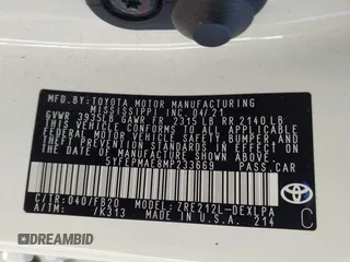2021 Toyota Corolla LE with VIN 5YFEPMAE8MP233669, listed as a IAAI auction lot 41774096 with 126,483 mi miles and . Bid and sale history available at DreamBid. Image 9.