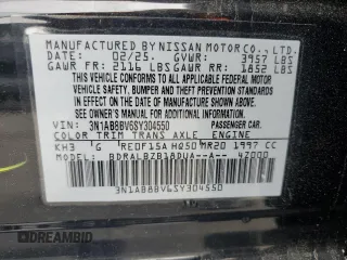 2025 Nissan Sentra S z VIN 3N1AB8BV6SY304550, wystawiony jako Copart lot #57815045 z przebiegiem 3 078 mil mil oraz Szkoda całkowita • Salvage title. Historia ofert i sprzedaży dostępna na DreamBid. Obrazek 13.