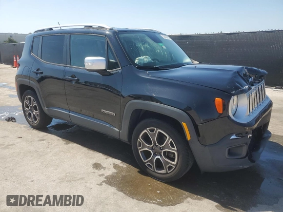 2017 Jeep Renegade Limited with VIN ZACCJADB2HPE38679, listed as a Copart auction lot 57443765 with 190,674 mi miles and Salvage title. Bid and sale history available at DreamBid. Image 4.