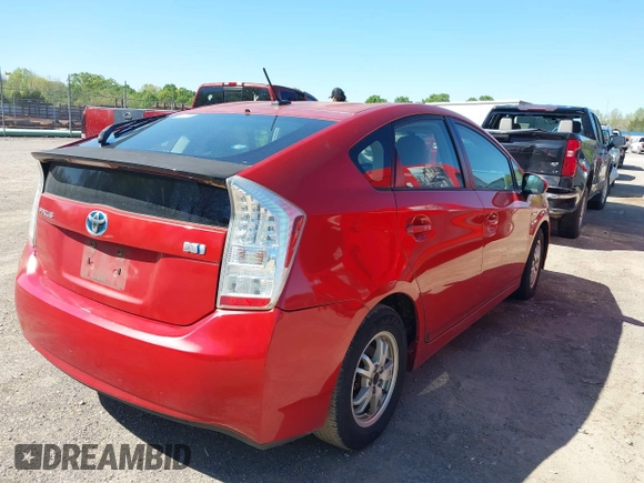 2011 Toyota Prius I with VIN JTDKN3DU3B1401810, listed as a IAAI auction lot 42041872 with 185,382 mi miles. Bid and sale history available at carsss.com. Image 4.