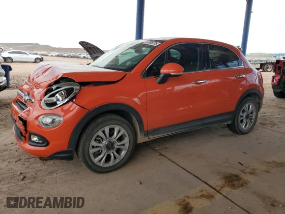 2016 FIAT 500X Lounge with VIN ZFBCFXDT7GP351730, listed as a Copart auction lot 58398785 with 41,322 mi miles and Salvage title. Bid and sale history available at DreamBid. Image 1.
