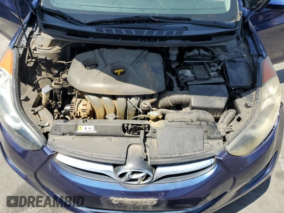 2013 Hyundai Elantra GLS with VIN KMHDH4AE7DU487588, listed as a Copart auction lot 62098015 with 106,046 mi miles and Salvage title. Bid and sale history available at DreamBid. Image 11.