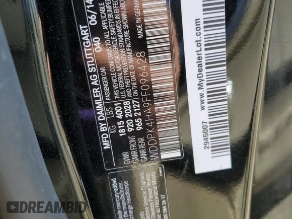 2015 Mercedes-Benz SLK-Class SLK 250 with VIN WDDPK4HA9FF096428, listed as a Copart auction lot 74772284 with 74,938 mi miles and Salvage Title. Bid and sale history available at carsss.com. Image 15.