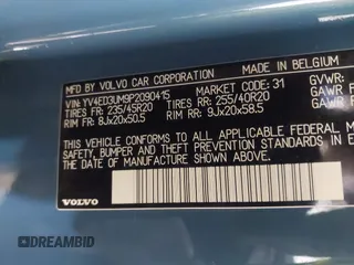 2023 Volvo XC40 Ultimate с VIN YV4ED3UM9P2090415, выставлен на аукционе IAAI как лот 41138900 с пробегом 8 292 миль миль и . История ставок и продаж доступна на DreamBid. Изображение 9.