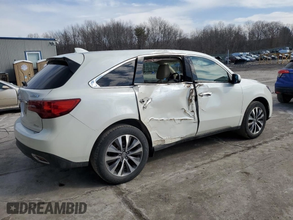 2015 Acura MDX Technology z VIN 5FRYD4H61FB028342, wystawiony jako Copart lot #46256965 z przebiegiem 130 080 mil mil oraz Szkoda całkowita • Salvage title. Historia ofert i sprzedaży dostępna na DreamBid. Obrazek 3.