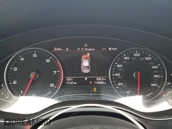 2012 Audi A7 3.0 Prestige with VIN WAUSGAFC4CN001281, listed as a Copart auction lot 45089195 with 115,568 mi miles and Salvage Title. Bid and sale history available at carsss.com. Image 9.