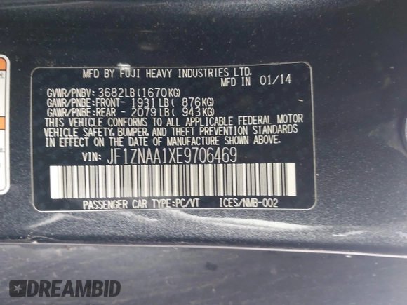 2014 Scion FR-S with VIN JF1ZNAA1XE9706469, listed as a IAAI auction lot 41942773 with 74,641 mi miles and . Bid and sale history available at DreamBid. Image 9.