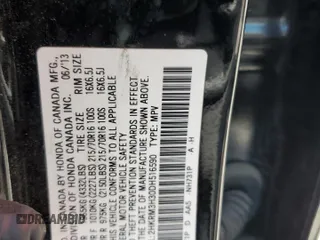 2013 Honda CR-V LX с VIN 2HKRM3H30DH516590, выставлен на аукционе Copart как лот 59342865 с пробегом 101 852 миль миль и Списание • Salvage title. История ставок и продаж доступна на DreamBid. Изображение 13.