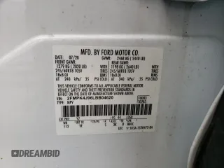 2020 Ford Edge SEL with VIN 2FMPK4J96LBB04620, listed as a Copart auction lot 62301645 with 54,621 mi miles and Salvage title. Bid and sale history available at DreamBid. Image 13.