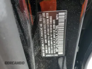 2013 Porsche Cayenne S Hybrid с VIN WP1AE2A2XDLA15786, выставлен на аукционе Copart как лот 56371085 с пробегом 96 322 миль миль и Чистый • Clean title. История ставок и продаж доступна на DreamBid. Изображение 12.