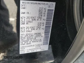 2023 Nissan Frontier Pro-4X z VIN 1N6ED1EK8PN674868, wystawiony jako Copart lot #50262715 z przebiegiem 13 545 mil mil oraz Szkoda całkowita • Salvage title. Historia ofert i sprzedaży dostępna na DreamBid. Obrazek 12.