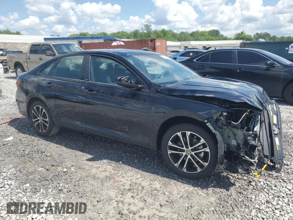 2024 Volkswagen Jetta Sport with VIN 3VWBM7BU9RM100191, listed as a Copart auction lot 56116275 with 12,260 mi miles and Salvage title. Bid and sale history available at DreamBid. Image 4.