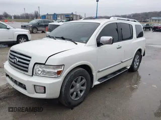 2007 Infiniti QX56 with VIN 5N3AA08A17N802779, listed as a IAAI auction lot 41461156 with 148,006 mi miles. Bid and sale history available at carsss.com. Image 2.