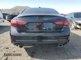 2024 Infiniti Q50 Red Sport 400 with VIN JN1FV7DPXRM660289, listed as a Copart auction lot 45370295 with 827 mi miles and Clean Title. Bid and sale history available at DreamBid. Image 6.