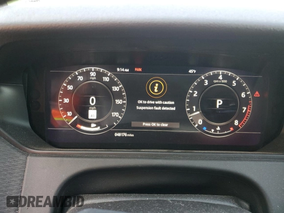 2019 Land Rover Range Rover Velar S with VIN SALYB2FV7KA218860, listed as a Copart auction lot 52047665 with 48,176 mi miles and Salvage Title. Bid and sale history available at DreamBid. Image 9.