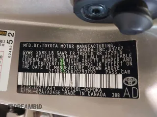 2007 Toyota Corolla CE с VIN 2T1BR32E07C793793, выставлен на аукционе IAAI как лот 41757394 с пробегом 39 654 миль миль и . История ставок и продаж доступна на DreamBid. Изображение 9.