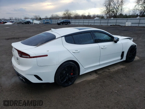 2022 Kia Stinger GT2 with VIN KNAE55LC5N6102759, listed as a Copart auction lot 49827825 with 101,311 mi miles and Salvage Title. Bid and sale history available at DreamBid. Image 3.