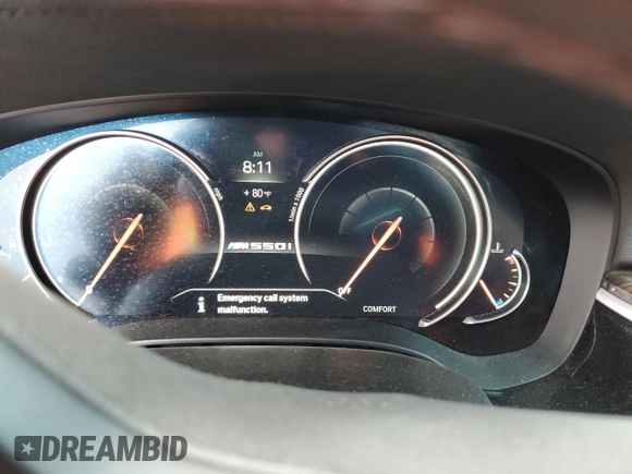 2018 BMW 5 Series M550i xDrive with VIN WBAJB9C5XJB035996, listed as a Copart auction lot 61459425 with Not provided miles and Salvage title. Bid and sale history available at DreamBid. Image 9.