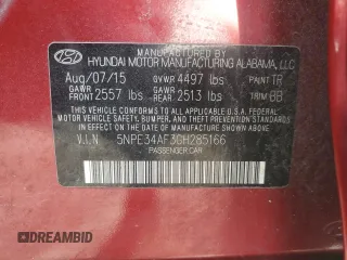 2016 Hyundai Sonata Sport with VIN 5NPE34AF3GH285166, listed as a Copart auction lot 47238685 with 177,539 mi miles and Salvage Title. Bid and sale history available at DreamBid. Image 12.