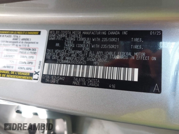 2025 Lexus RX 350 с VIN 2T2BAMBA3SC056425, выставлен на аукционе IAAI как лот 42394984 с пробегом 7 369 миль миль и . История ставок и продаж доступна на DreamBid. Изображение 9.
