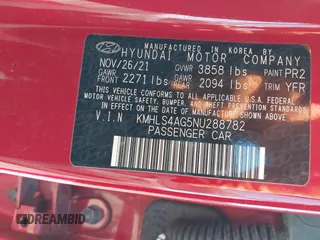 2022 Hyundai Elantra SEL with VIN KMHLS4AG5NU288782, listed as a IAAI auction lot 42048821 with 65,130 mi miles and . Bid and sale history available at DreamBid. Image 9.