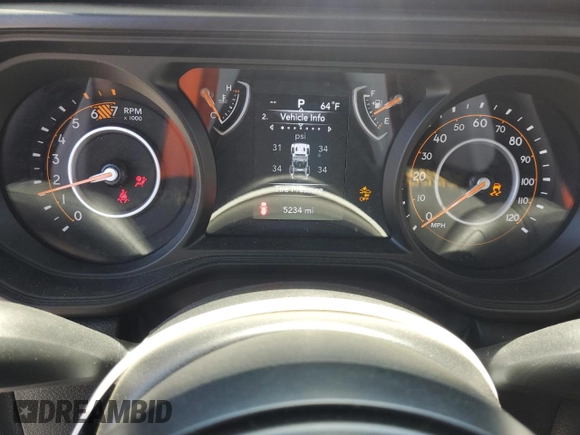 2024 Jeep Wrangler Sport S with VIN 1C4PJXDG5RW318461, listed as a Copart auction lot 54270255 with 5,234 mi miles and Salvage title. Bid and sale history available at DreamBid. Image 9.