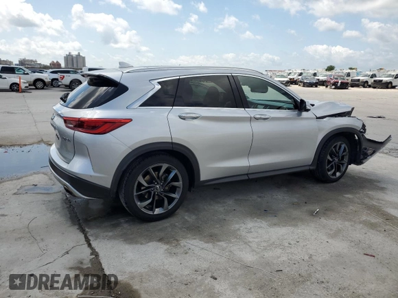 2019 Infiniti QX50 Luxe with VIN 3PCAJ5M10KF115123, listed as a Copart auction lot 57309395 with 122,978 mi miles and Salvage title. Bid and sale history available at DreamBid. Image 3.