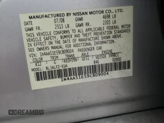 2009 Nissan Maxima S z VIN 1N4AA51E59C809004, wystawiony jako Copart lot #55623395 z przebiegiem 104 300 mil mil oraz Szkoda całkowita • Salvage title. Historia ofert i sprzedaży dostępna na DreamBid. Obrazek 13.