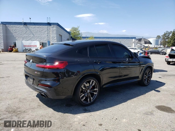 2021 BMW X4 M40i with VIN 5UX2V5C01M9F81840, listed as a Copart auction lot 56868653 with 0 mi miles. Bid and sale history available at carsss.com. Image 3.