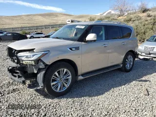 2019 Infiniti QX80 Luxe z VIN JN8AZ2NEXK9238080, wystawiony jako Copart lot #52206085 z przebiegiem 81 662 mil mil oraz Szkoda całkowita • Salvage title. Historia ofert i sprzedaży dostępna na DreamBid. Obrazek 1.