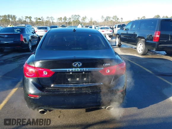 2015 Infiniti Q50 with VIN JN1BV7AP2FM332850, listed as a IAAI auction lot 41345734 with 197,874 mi miles. Bid and sale history available at carsss.com. Image 16.