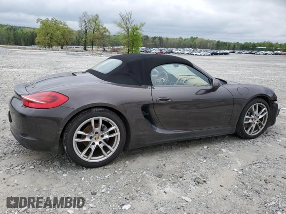 2015 Porsche Boxster with VIN WP0CA2A88FS120121, listed as a Copart auction lot 50591195 with 71,836 mi miles and Salvage title. Bid and sale history available at DreamBid. Image 3.