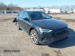 2021 Audi e-tron Premium Plus with VIN WA1LAAGE5MB012022, listed as a IAAI auction lot 41458134 with 42,137 mi miles. Bid and sale history available at carsss.com. Image 1.