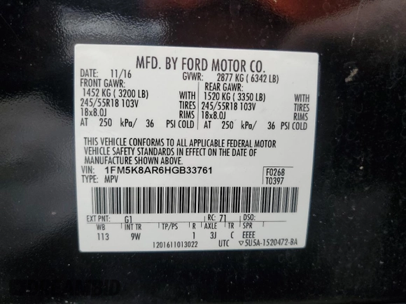2017 Ford Police Interceptor Utility z VIN 1FM5K8AR6HGB33761, wystawiony jako Copart lot #43651195 z przebiegiem Nie podano mil oraz Tytuł czysty. Historia ofert i sprzedaży dostępna na DreamBid. Obrazek 13.
