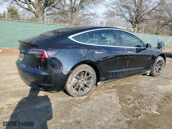 2019 Tesla Model 3 Mid Range with VIN 5YJ3E1EAXKF434890, listed as a Copart auction lot 43422255 with 76,362 mi miles and Salvage Title. Bid and sale history available at carsss.com. Image 3.