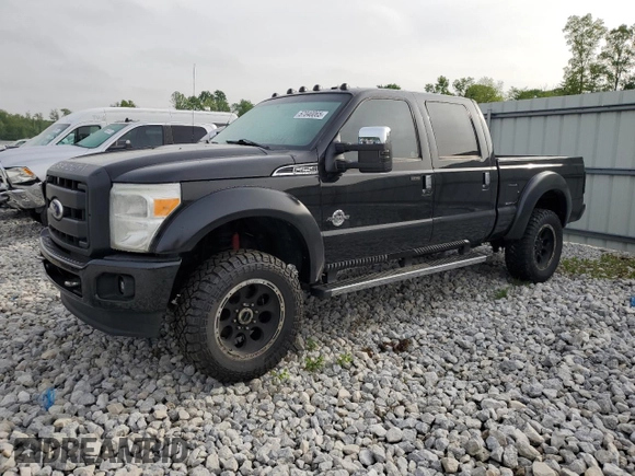 2015 Ford F-250 Lariat with VIN 1FT7W2BT4FEA24992, listed as a Copart auction lot 57040065 with 151,573 mi miles and Salvage title. Bid and sale history available at DreamBid. Image 1.
